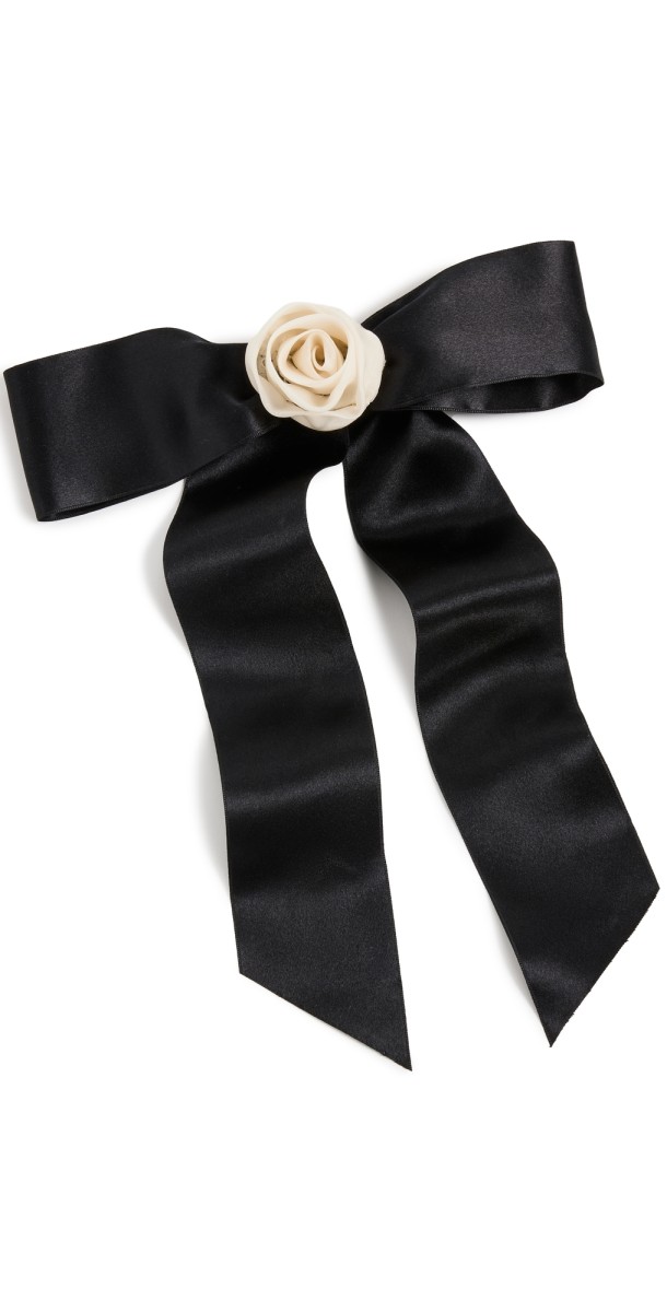 Jennifer Behr Rosetta Hair Bow Black/Cream