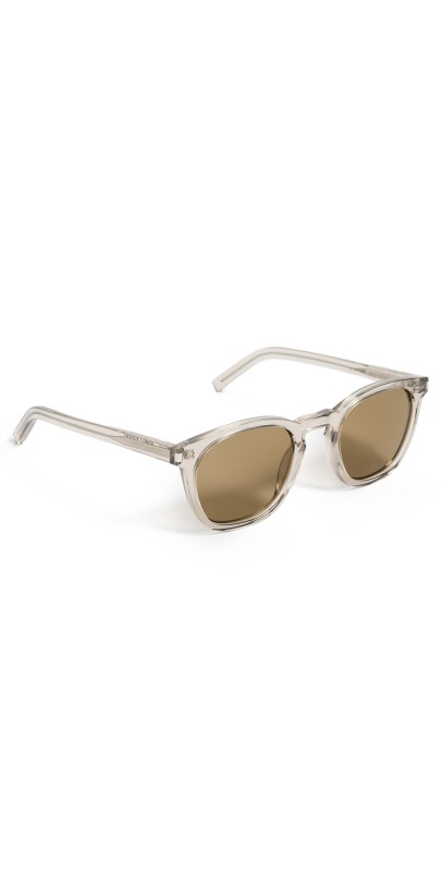 Saint Laurent Square Sunglasses Beige/Brow
