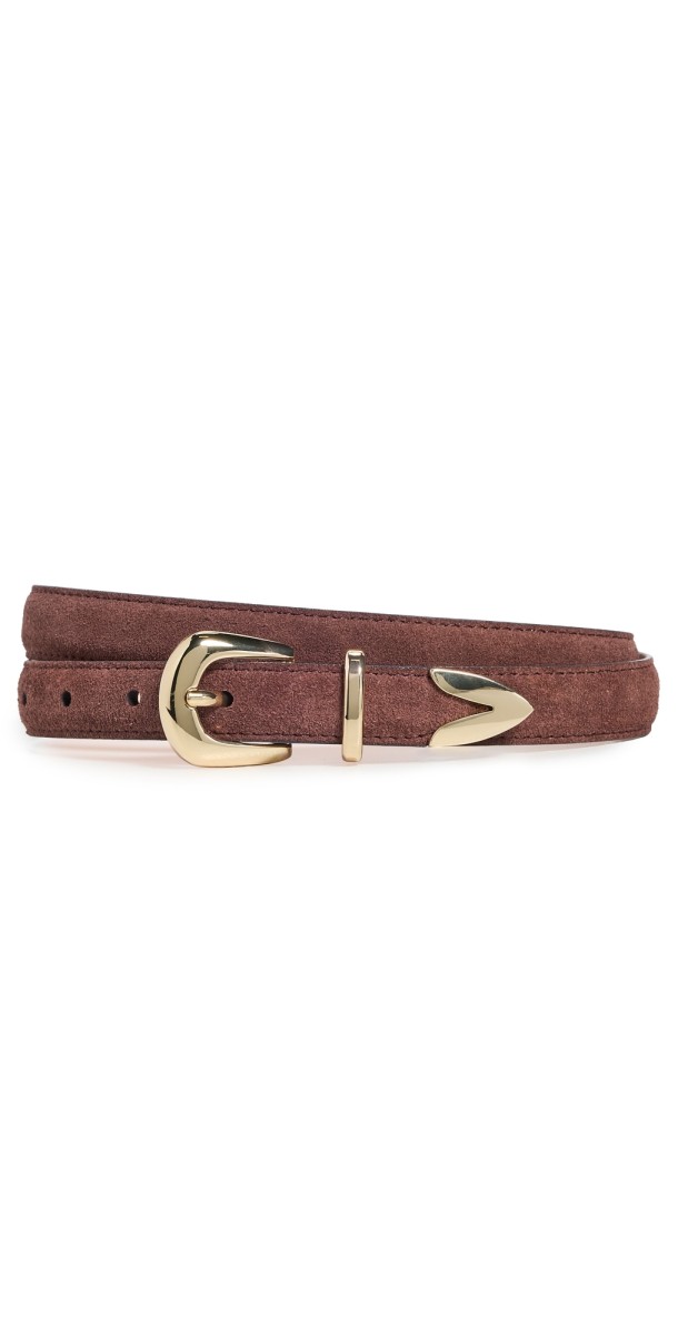 B-Low The Belt Leo Suede Belt Chocolate/Gold