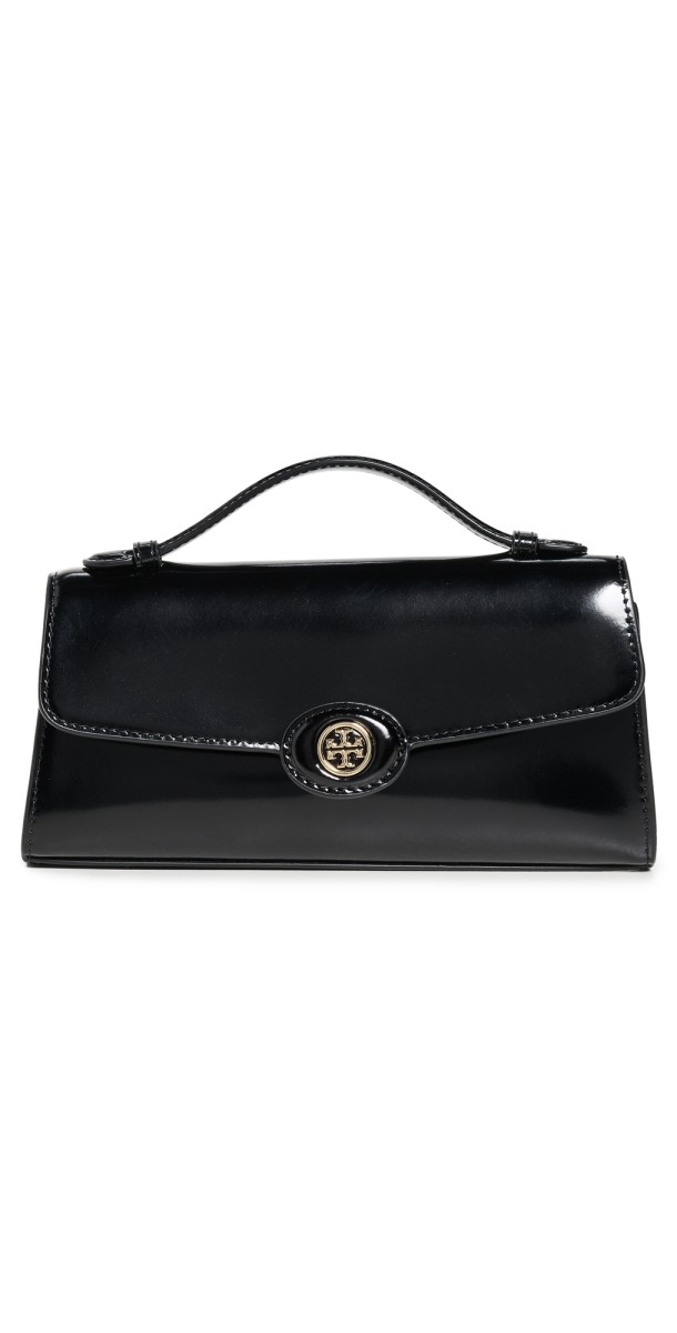 Tory Burch Mini Robinson Spazzolato Top Handle Bag Black