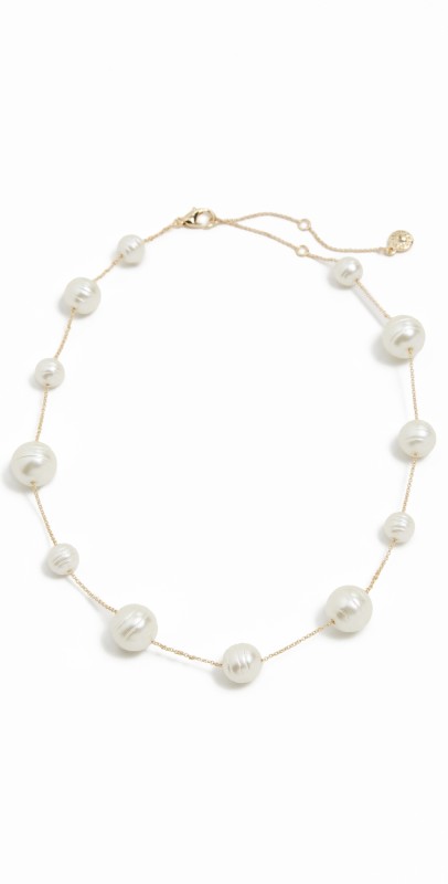 BaubleBar Madeline Necklace Pearl/Gold