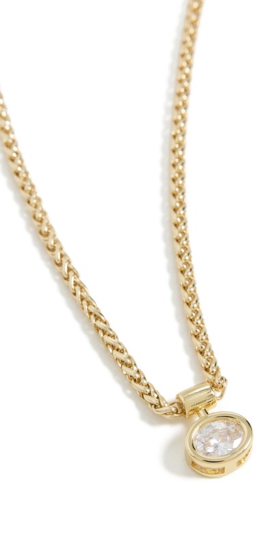 SHASHI Bezel Solitaire Olympia Necklace Gold