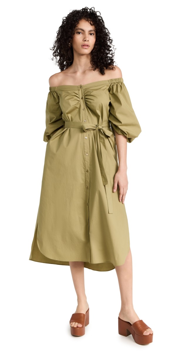 STAUD Reese Dress Khaki