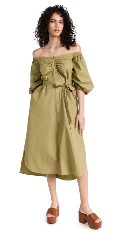 STAUD Reese Dress Khaki