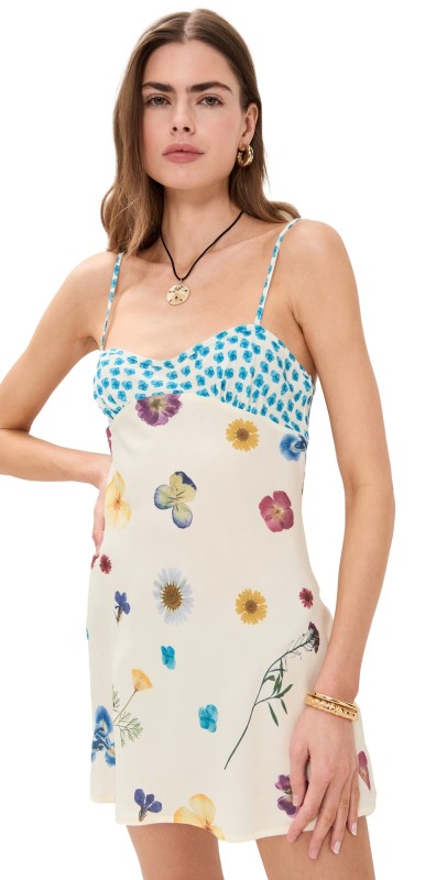 VRG GRL Love Language Bias Cut Mini Dress Floral