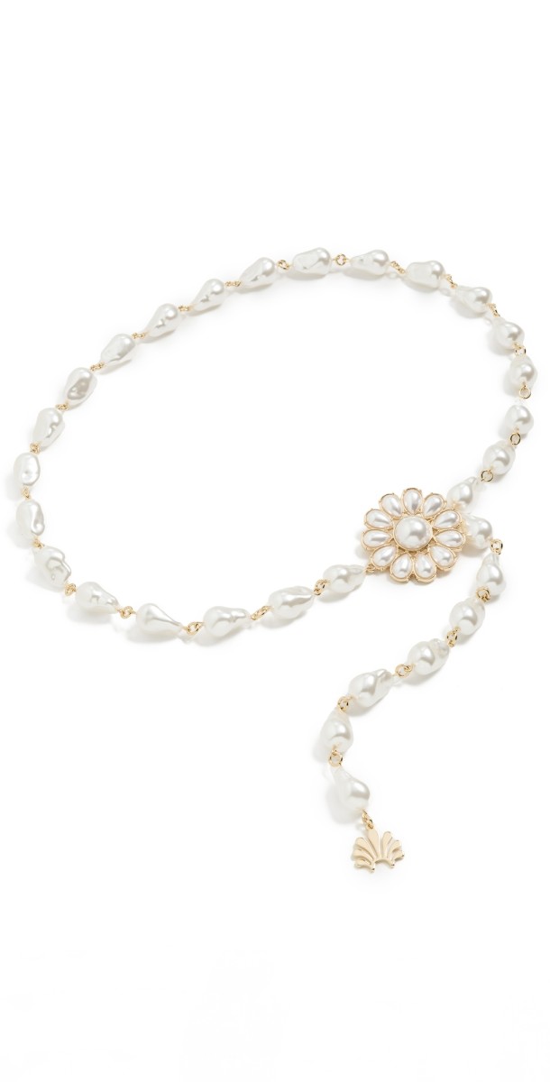 Lele Sadoughi Baroque Pearl Belt Pearl