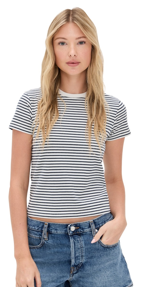 FRAME The Baby Tee Navy Multi