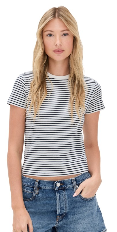 FRAME The Baby Tee Navy Multi
