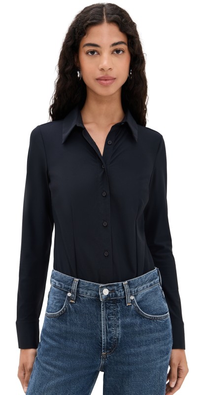 Commando Classic Button Down Thong Bodysuit Black