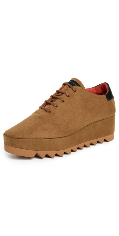 Stella McCartney Sneak-Elyse Alter Suede Sneakers Pecan