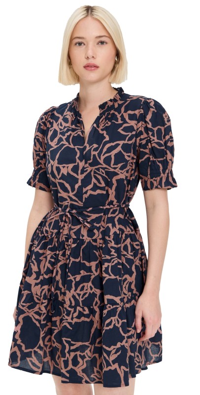 Apiece Apart Las Almas Dress Large Lace Floral Navy
