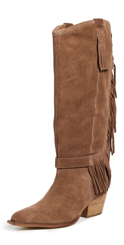 Free People Faith Fringe Western Boots Sand