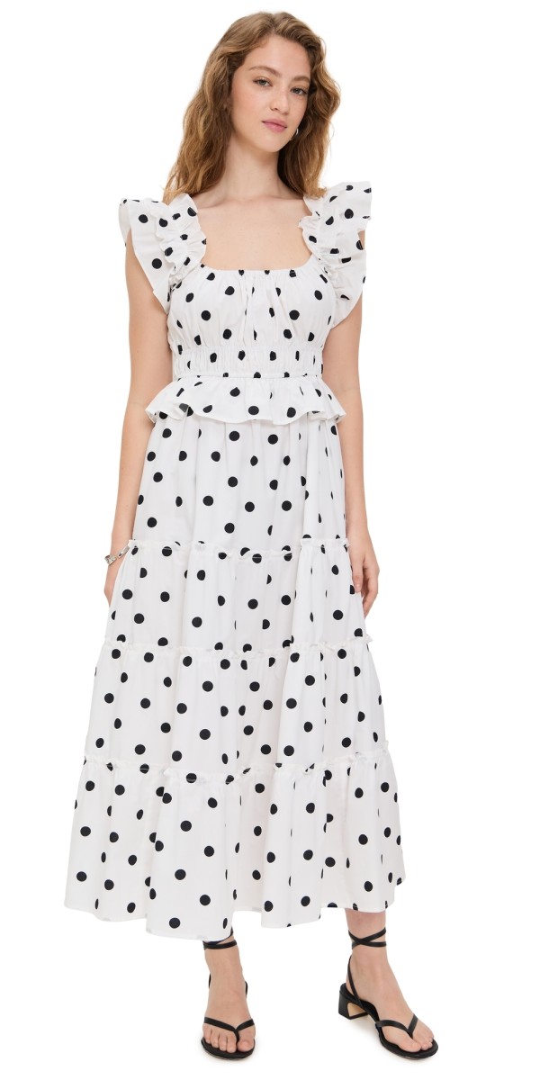 o. p.t Avery Dress White Polka Dot