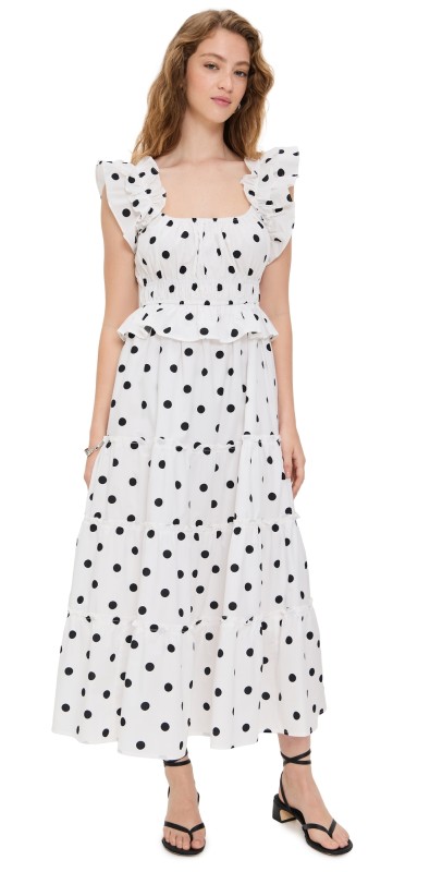 o. p.t Avery Dress White Polka Dot