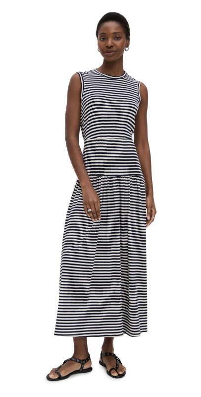 Wyeth Victoria Dress Ecru/Navy