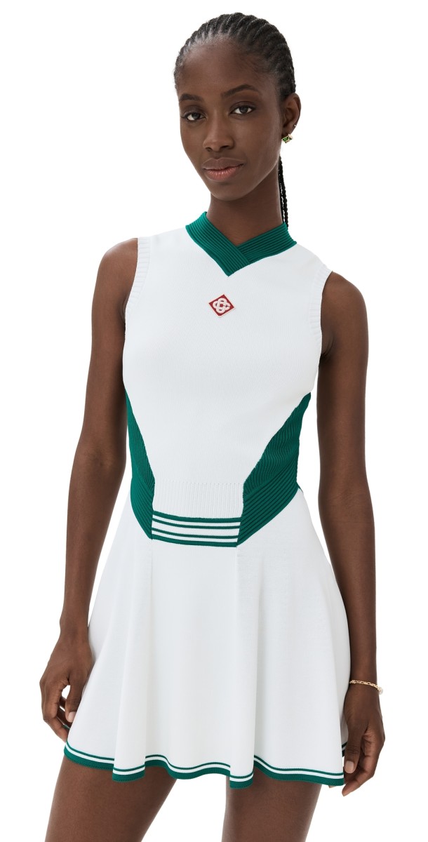 Casablanca Draped Nylon Dress White