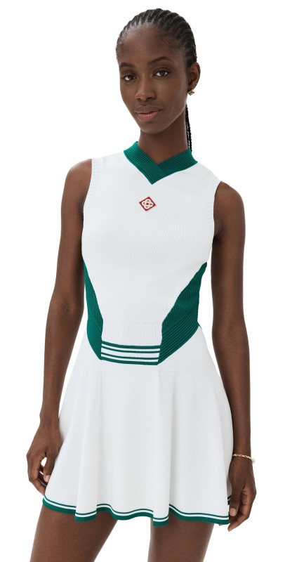 Casablanca Draped Nylon Dress White