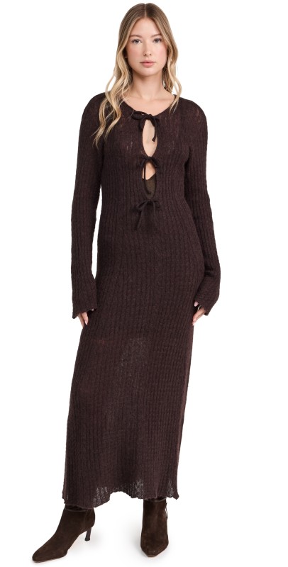 ALOHAS Triza Brown Maxi Dress Brown