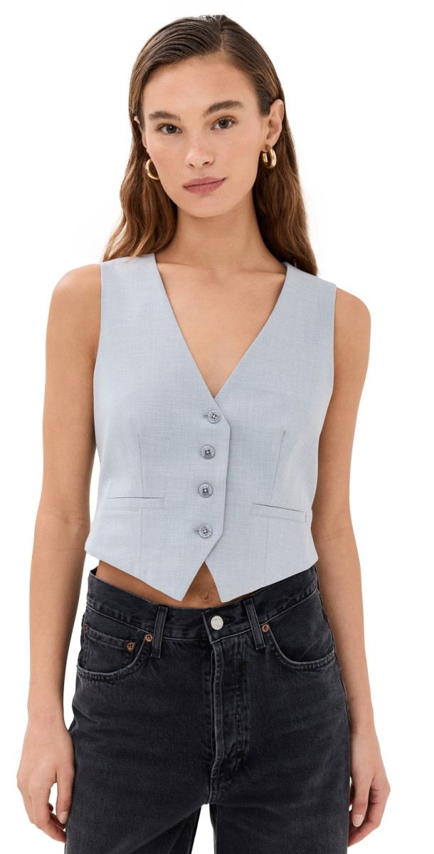 Good American Suiting Vest Heather Grey001