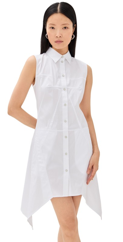 Helmut Lang Bustier Shirt Dress White