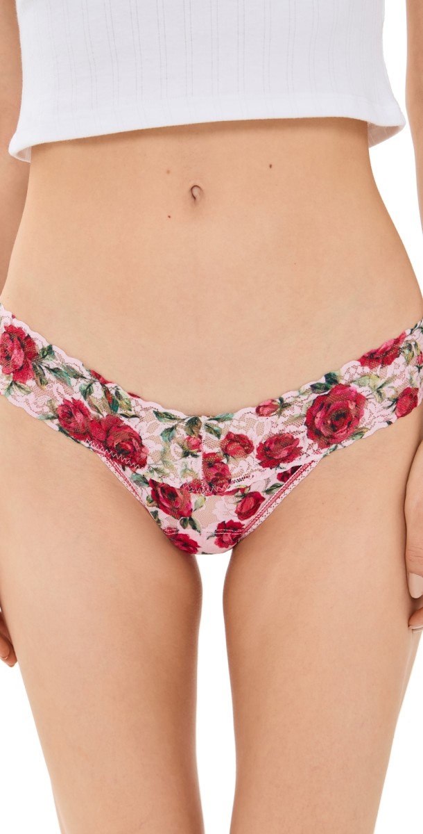 Hanky Panky Printed Signature Lace Low Rise Thong Je T'Aim