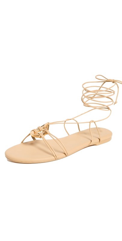 ALEXIS Delphine Lace Up Sandals Tan