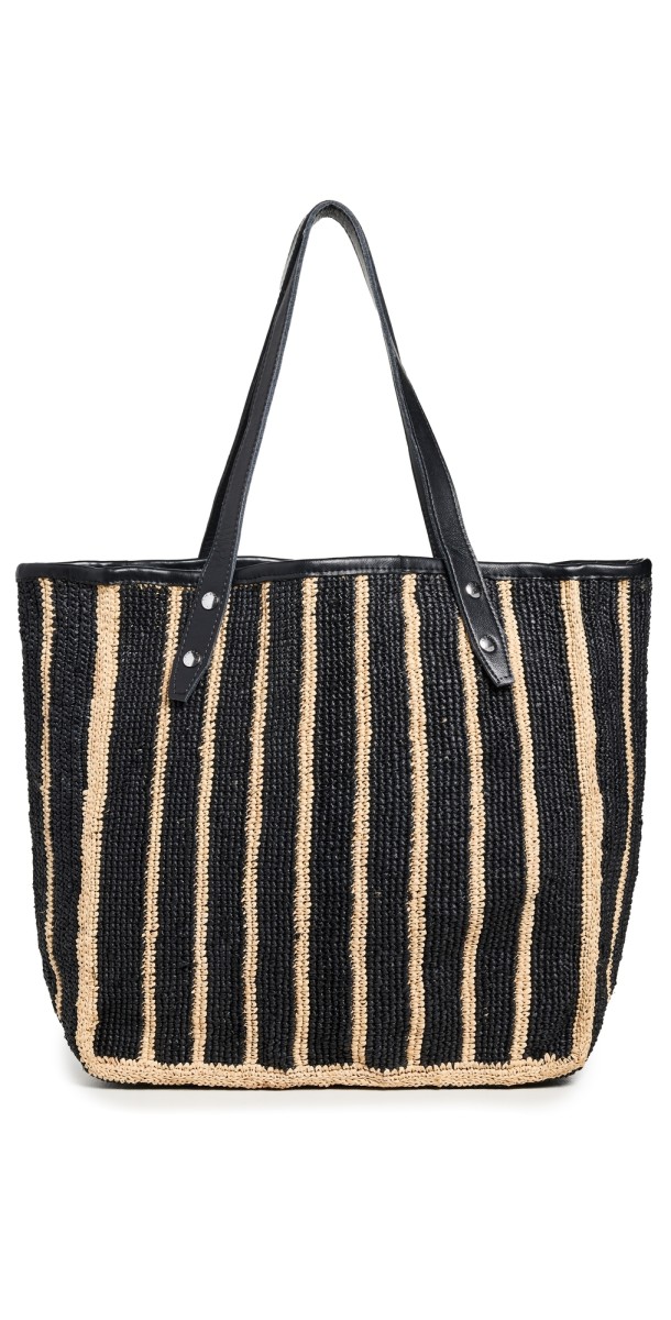 rag & bone Daily Straw Tote ntrlblk