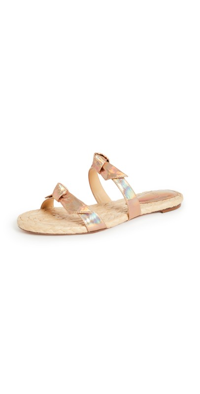 Alexandre Birman Clarita Braided Flat Sandals Golden