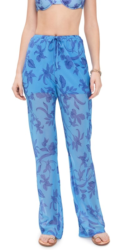 MINKPINK Jeanne Drawstring Pants Blue/Floral