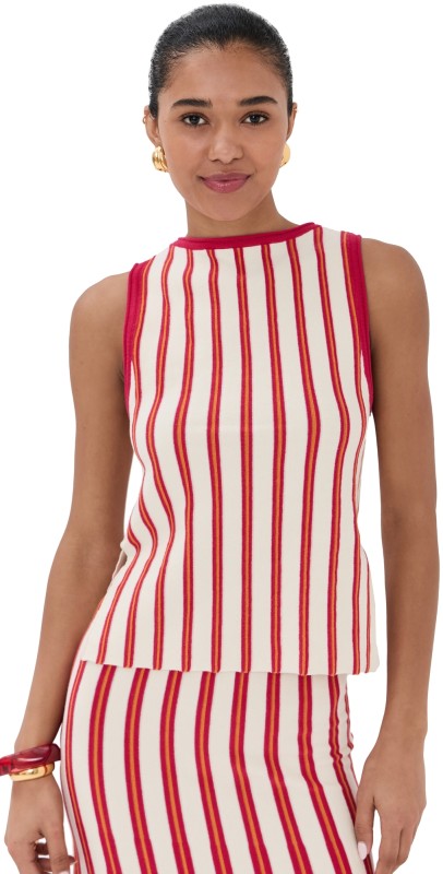ESCVDO Manglar Sleeveless Top Ivory/Tangerine