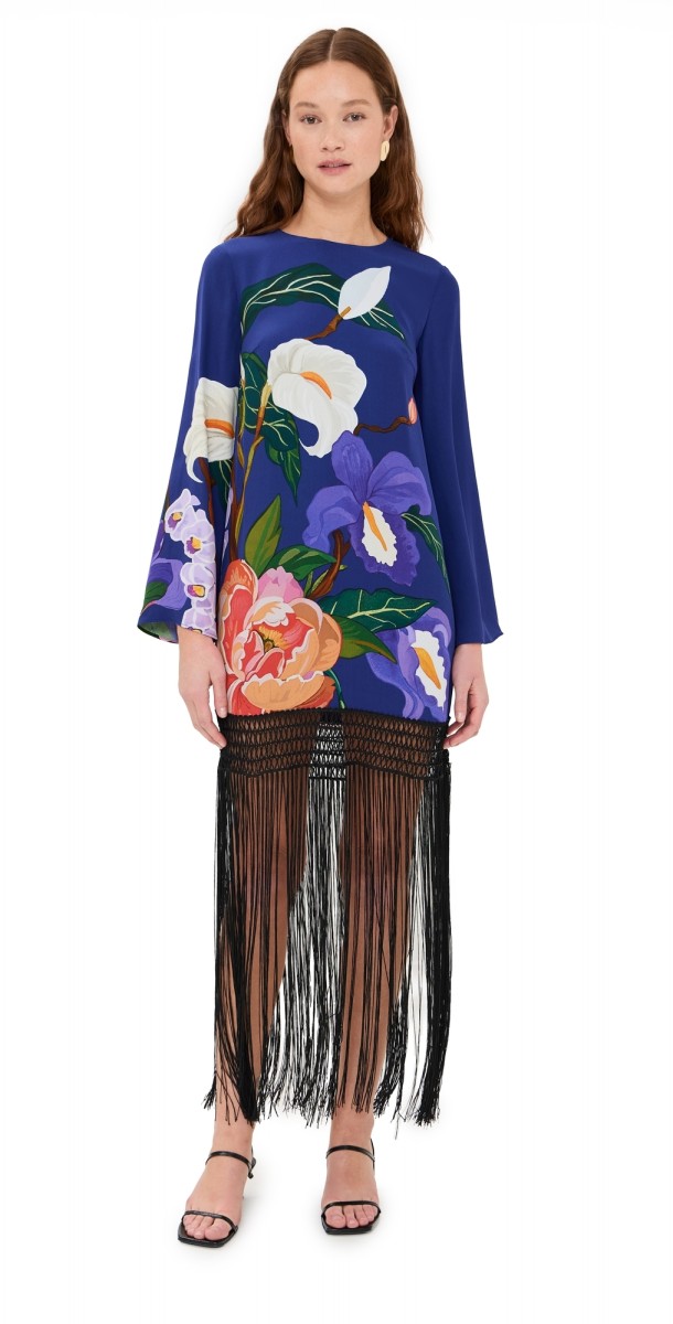 Borgo de Nor Daphne Dress Tree Of Life/Navy