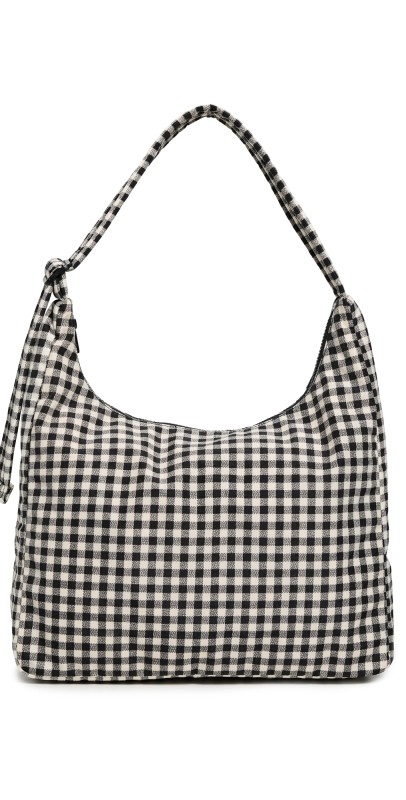 BAGGU Nylon Shoulder Bag Black & White Gingham