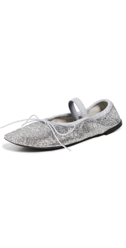 Proenza Schouler Glove Mary Jane Ballet Flats in Metallic Silver