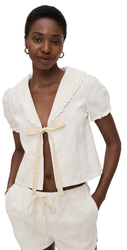 Bailey Rose Eyelet Top Off White