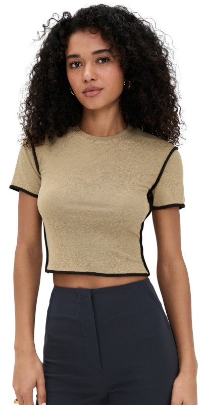 Nanushka Sabelle Top Sand/Anthracite