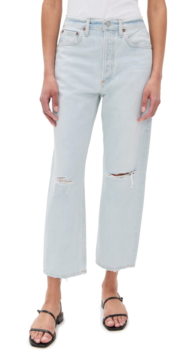 AGOLDE 90's Crop Mid Rise Loose Straight Jeans Requiem