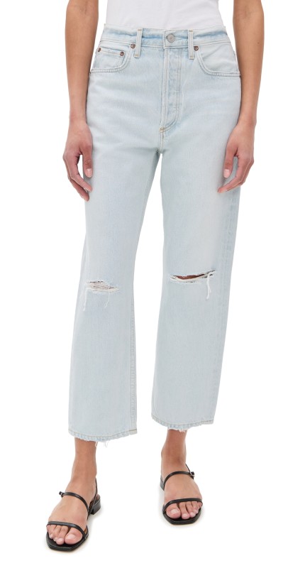 AGOLDE 90's Crop Mid Rise Loose Straight Jeans Requiem