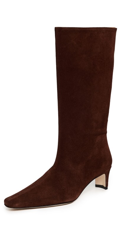 STAUD Midcalf Wally Boots Mahogany