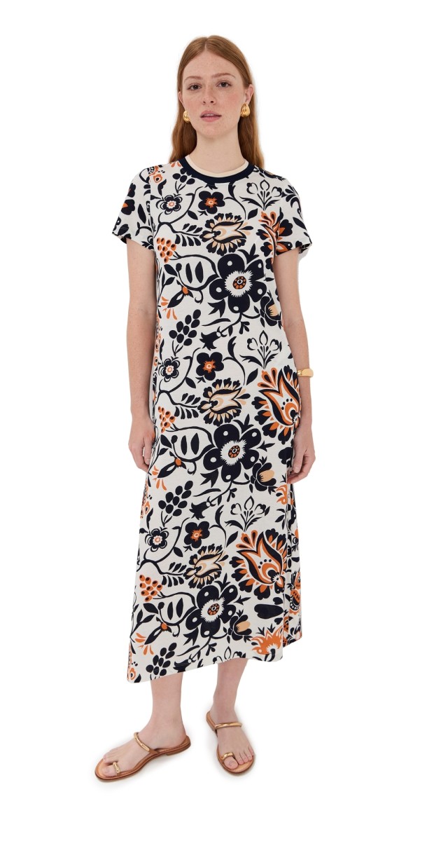 La DoubleJ Sporty Swing Dress Selva White w/ Orange