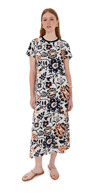 La DoubleJ Sporty Swing Dress Selva White w/ Orange