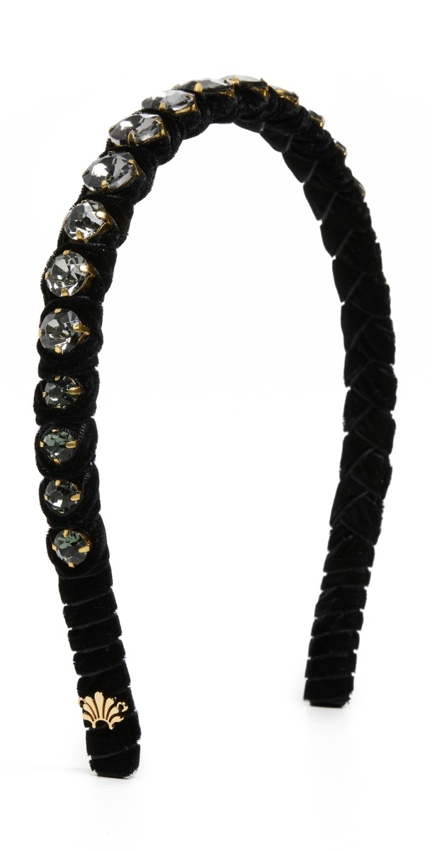Lele Sadoughi Graduated Crystal Headband Jet