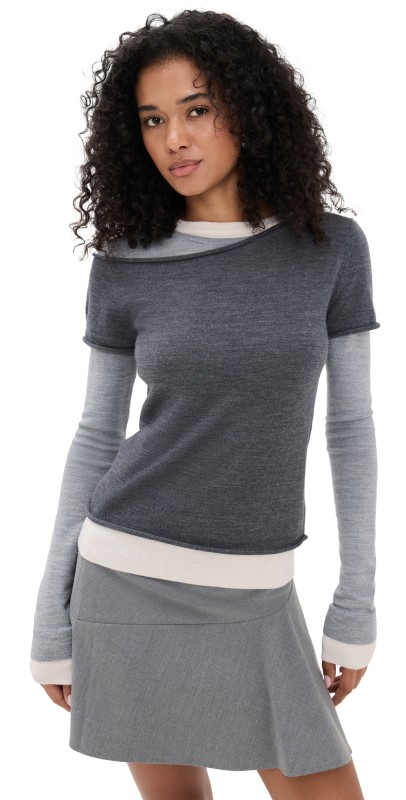 STAUD Sera Sweater Heather Grey Multi