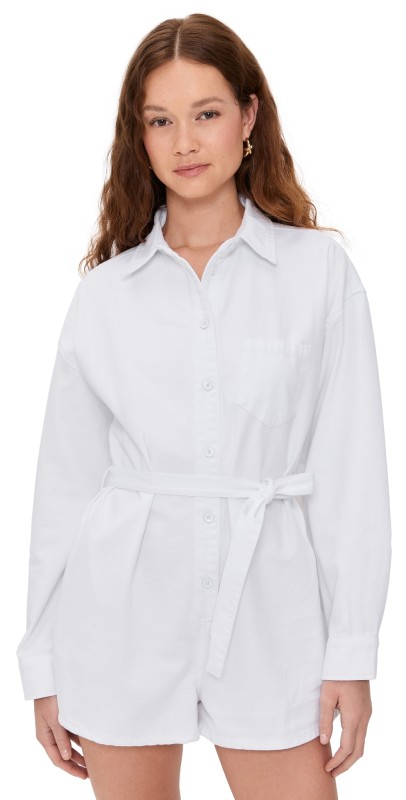Pistola Denim Vance Romper VIVID WHITE
