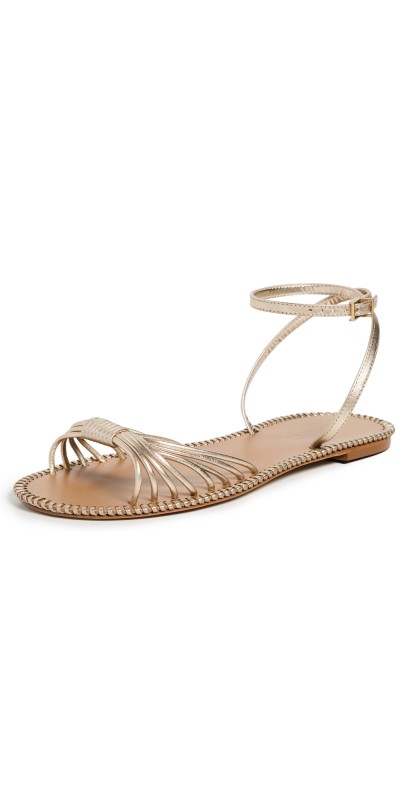 Schutz Livia Flat Sandals Platina