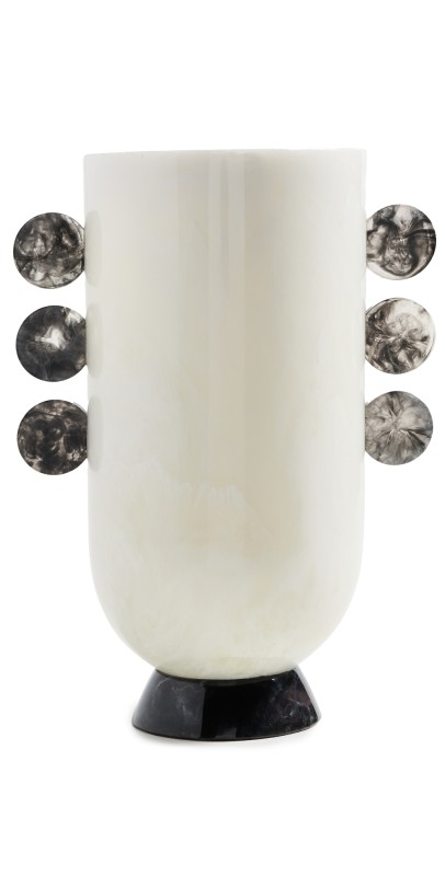 Jonathan Adler Mustique Disc Urn Vase Black/Whit
