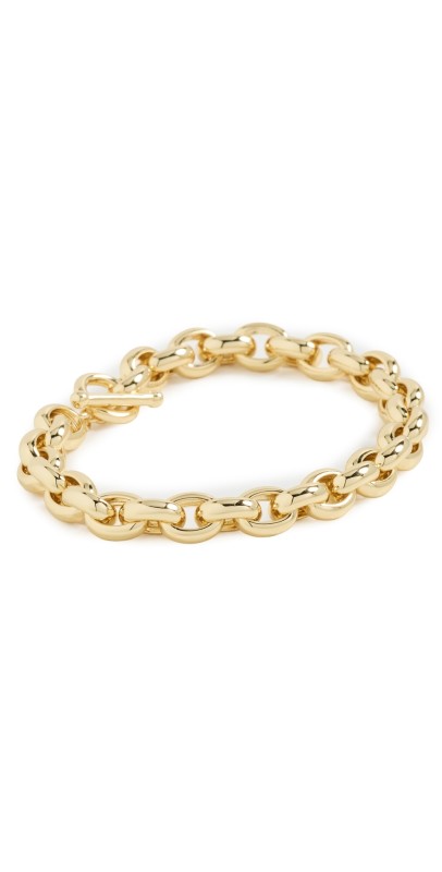 By Adina Eden Chunky Chain Link Toggle Bracelet Gold
