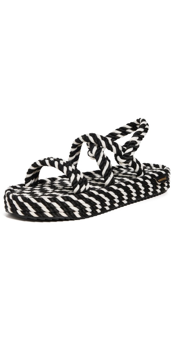 BOHONOMAD Bahamas Platform Sandals Black/White