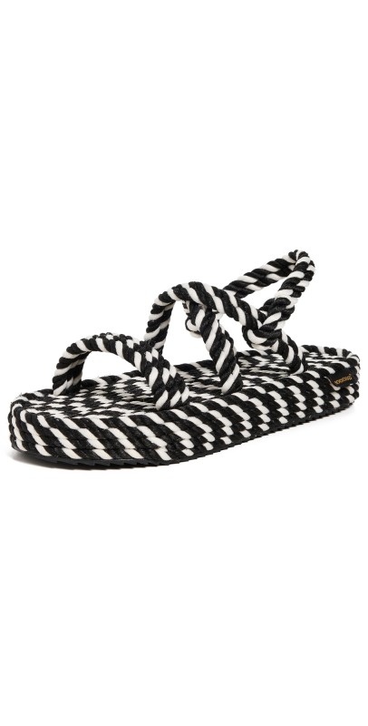 BOHONOMAD Bahamas Platform Sandals Black/White