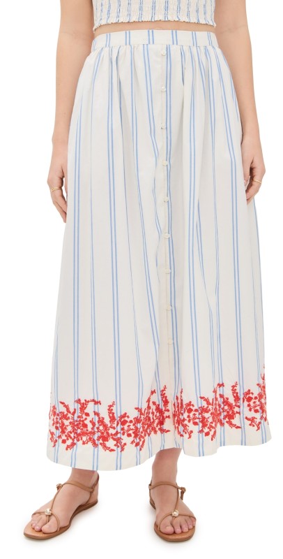 Birds of Paradis Lisette Skirt Cerulean Stripe