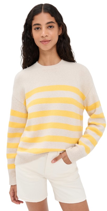 DAZE Carlyle Sweater Yellow Cream Stripe